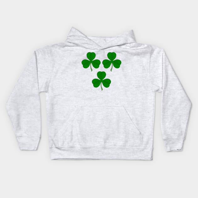 Three Shamrocks Kids Hoodie by AzureLionProductions